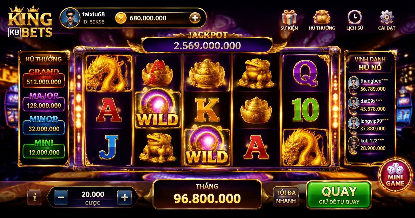 Khám Phá game nổ hũ kingbets: Trải Nghiệm Đẳng Cấp Và Cơ Hội Trúng Lớn - image 1