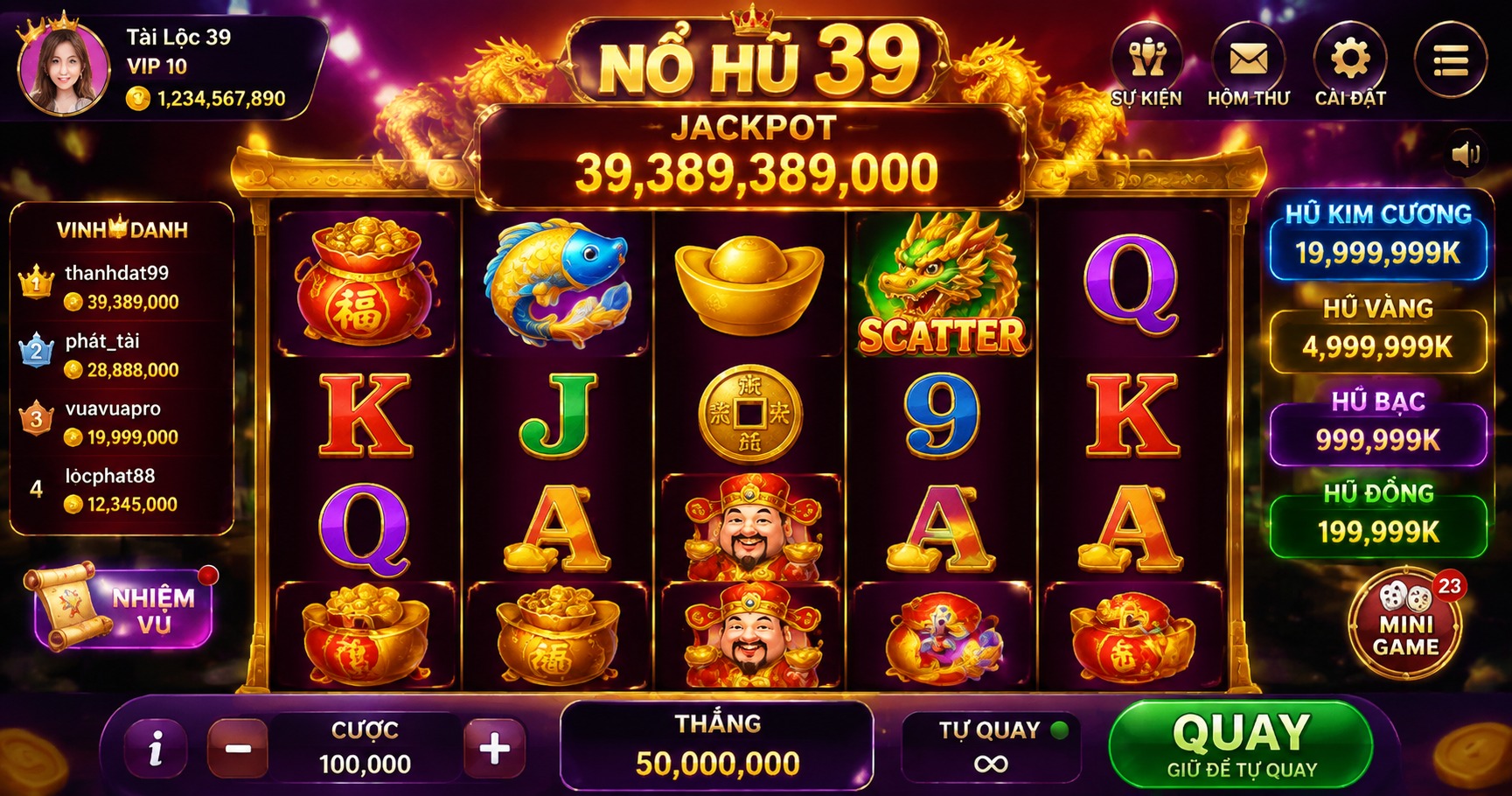 Game nổ hũ 39: Trò chơi hấp dẫn thu hút đông đảo người chơi - image 1